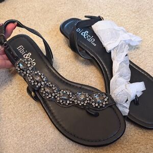 Black Embellished Women's Sandals